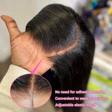 bling hair 180% Density 6x4 13x6 Straight Lace Glueless Wig Human Hair Pre-Plucked Pre-Cut Lace Glueless Wigs No Glue Lace Front Closure Wig 13x6 Straight Human Hair - Natural Black - Xem 2