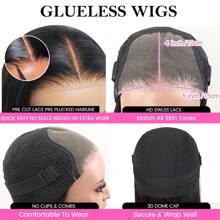 6x4 Glueless Wig Pre Cut Transparent Lace Deep Wave Human Hair Wig Pre Plucked For Beginners 180 Density Deep Curly Lace Front Wig Human Hair 3 Second To Wear Curly Wig 22 Inch - Natural Black - 查看 8