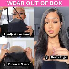 bling hair 180% Density 6x4 13x6 Straight Lace Glueless Wig Human Hair Pre-Plucked Pre-Cut Lace Glueless Wigs No Glue Lace Front Closure Wig 13x6 Straight Human Hair - Natural Black - Xem 5