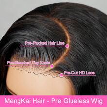 bling hair 180% Density 6x4 13x6 Straight Lace Glueless Wig Human Hair Pre-Plucked Pre-Cut Lace Glueless Wigs No Glue Lace Front Closure Wig 13x6 Straight Human Hair - Natural Black - Xem 4
