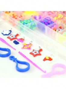 Kit Pulseira Fábrica Elásticos Loom Band Miçangas 1564 pçs - FBPSK15 - Visão 3