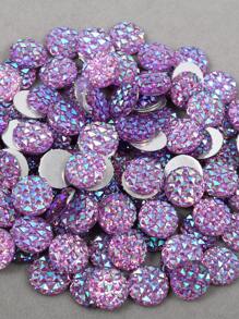 100 piezas/paquete Cristales de resina Rhinestones AB planos, gemas de resina con forma de piña de colores mixtos, cristales de resina redondos de 12mm para manualidades de ropa y joyería