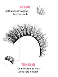 Pestañas postizas de ojos de gato con aspecto natural, 3D, efecto de visón falso, paquete de 7 pares, volumen ligero, corto, pestañas postizas multipaquete - Pestañas Ojos de Gato - Ver 4