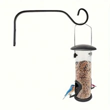 Contemporary Metal Wall Mount Hook - Decorative Wrought Iron Bracket For Hanging Lanterns, Bird Feeders, Planters - Easy Install Garden Accessory For Outdoor Decor - Black - View 7
