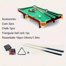 60 Pieces Mini Tabletop Pool/Billiard Table Games, 90 Balls - Green - View 7