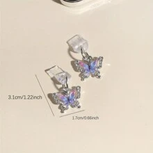 1pc Rhinestone Single Butterfly Mobile Phone Dust Plug - Anti-Fouling, Waterproof, Anti-Drop, Small And Cute, Durable, Alloy Manufacturing, Can Store Debris Decorative Electronic Accessories - Suitable For Headphones, Computer Type-C Interface. Compatible With Iphone Interfaces And Type-C Interfaces (Compatible With The Entire Compatible With Iphone 15 Series)