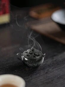 1 pièce Mini théière brûle-encens, petit brûleur d'aromathérapie, brûleur d'encens de bois de santal vintage - cyan antique - Voir 6