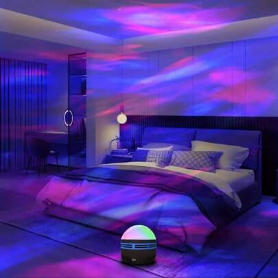 1 件 USB 供电多功能星空投影书灯带遥控器，房间氛围灯