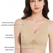 Paquete De Brasieres Deportivos Para Mujer Respirable ,3pcs - Albaricoque - Ver 4