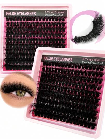 HBZGTLAD 10 عبوات/200 قطعة DIY رموش فردية متدرجة 40/60D/80D/100D بطول 10-18 مم مختلطة 5D ناعمة وكثيفة، تمديدات رموش كاذبة، عناقيد رموش، رموش فردية، رموش مزيفة