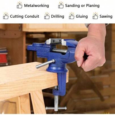 Bench Vice 2.5" 65mm Vices For Workbench 360 Degrees Swiveling Portable Table Vice Adjustable Mini Table Bench Vice Clamp For Workshop Factory, Tools For Men