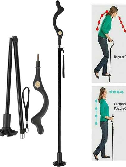 Walking Stick HandleSelf Standing Folding Walking Cane Lightweight UK