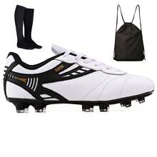 CALCADOS LGHT LIGHT Natural Grass Field Football Leather Boot Kit + Backpack + Adult Socks - 白色 - 查看 1