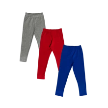 Kit 3 Legging Cotton Trousers For Children, Youth, Girls, Sizes 1 To 16 - 灰色 - 查看 1