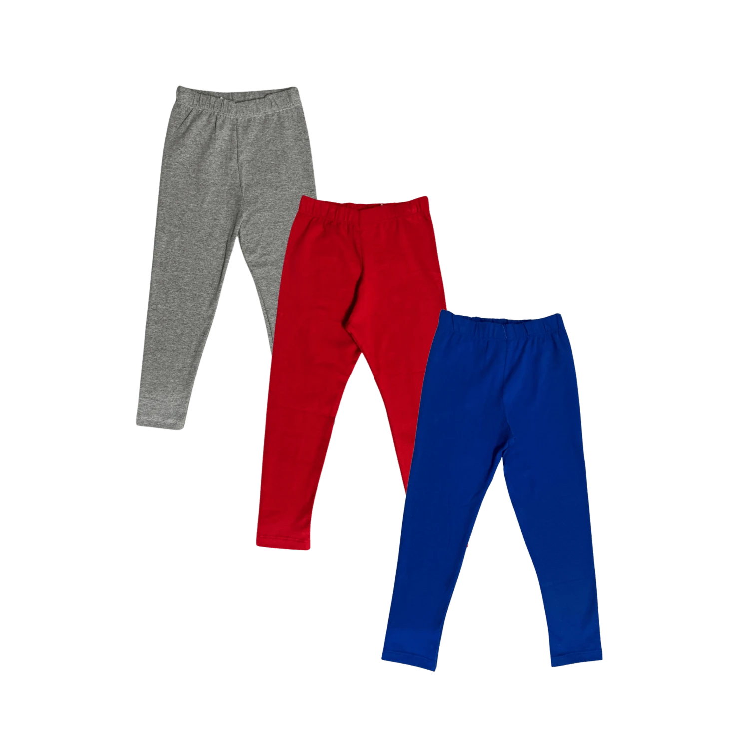 Kit 3 Legging Cotton Trousers For Children, Youth, Girls, Sizes 1 To 16 - 灰色 - 查看 1