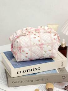 1 estojo organizador de viagem para eletrônicos com estampa floral, bolsa de transporte para itens essenciais de viagem, para cabo, cabo de carregamento, disco rígido externo, carregador portátil para negócios, viagens, escola, faculdade, material escolar de escritório, acessórios escolares, volta às aulas, estudantes universitários