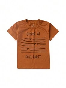 Sharks At Kangulu Summer Children's Set For Boys Caramel New Summer New Hot Shark Holiday - màu nâu - Xem 3