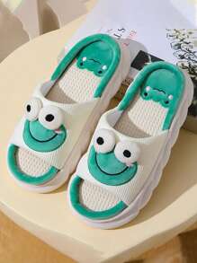 ISPORTE Unisex Frog Slippers, Versatile And Breathable Home Slippers, Thick-Soled Non-Slip Cute Panda Slippers - 綠色 - 查看 2