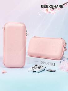 GeekShare Túi đựng trò chơi có khóa kéo in hình Sakura, tương thích với Switch - Hồng - Xem 2
