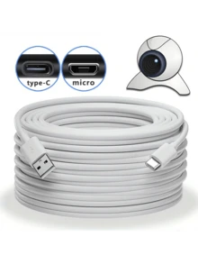 Multi-Length Extension Data Cable - Fast And Reliable TYPE-C/Micro USB Charging Solution For Camera And Mobile Phone - 1m/2m/3m/5m/8m/10m Options For Flexible Data Transfer And Charging - White - View 6