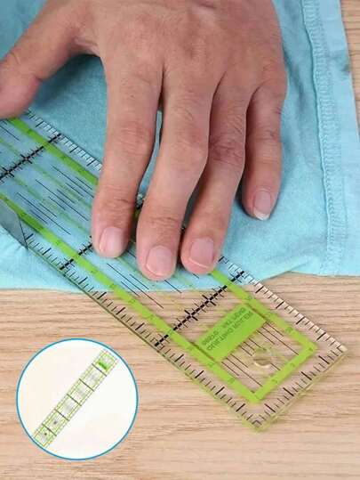 1pc Transparent Sewing Ruler,Patchwork Ruler With Grid Line, SewingRuler, Cutting And Quilting Ruler, DIY Sewing Accessories Tool-Random Style