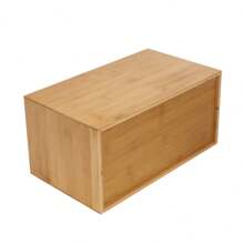 HOHOBLA Mini organizador de bambú para escritorio, caja de almacenamiento de escritorio con 2 cajones