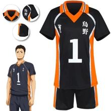 Haikyuu Karasuno Volleyball Uniform Hinata Shoyo Cosplay,High School Uniform, Anime Volleyball Costume, Karasuno, Cosplay, Sports Suits For Men And Women, - 灰色 - 查看 1