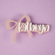 Bow-Knot Custom Name Acrylic Hair Clip Personalized Hair Accessory, Wedding Hair Accessories