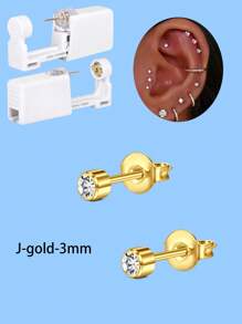 2-4pcs Ear Piercing Kit Disposable Ear Piercing Gun Kit Self Piercing Gun And Build-In 4mm 5mm Crown Star Earrings Stud DIY At Home Ear Piercing Gun - Hypoallergenic, And Painless - Multicolor - View 21