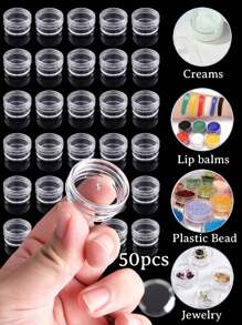 50pcs Round   Pump With Rounded Base Makeup Container 2.5G Set For Cream, Lotion, Emulsion, Living Room Home Bedroom Bathroom House Decor, Travel Stuff, Wedding, Party, Birthday, Gifts For Men Mom Dad Friends, New Years, Accessories, Funny Gift