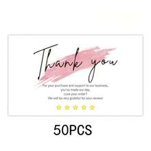 TYFYO 50pcs/Pack Thank You For Supporting My Business Cards, 6 Styles-2" X 3.5" Small Customer Appreciation Card For Shop, Online Retailers, Business Supplies And Local Storese, Back To School Valentine Day - White - View 17