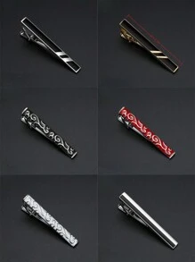 5pcs Men Fashion Personalized Versatile Tie Clips, Silver Business Casual Tie Pin Suitable For Formal Suit Wear Men Necktie