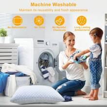 Cooling Memory Foam Pillow Ventilated Soft Bed Pillow With Cooling Gel Infused Memory Foam Heat Moisture Reducing Cooling Fiber Breathable Machine Washable - King_1件 - 查看 11