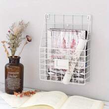 Wall-Mounted Magazine Rack 30 * 25 * 10CM Metal Magazine Newspaper Holder Rack File Simple Newspaper Basket,Magazine Rack For Door(Black) - Black - View 10