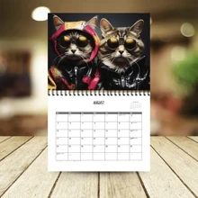 Lịch treo tường hàng tháng hình mèo thời trang năm 2025, Lịch treo tường chủ đề mèo dễ thương dành cho người yêu mèo, Ý tưởng quà tặng - Nhiều màu - Xem 5