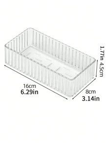 1 件装透明桌面化妆品收纳盒适用于女士梳妆台、化妆刷、口红、眼影和护肤品展示和存储、多功能抽屉式盒子，内置隔板，适用于家庭、抽屉/桌面化妆品收纳盒、透明梳妆台收纳盒、防掉落多隔层珠宝和小物件收纳、精致收纳盒 - 無色 - 查看 13