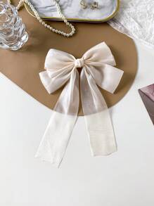 4个/套奶油色蕾丝蝴蝶结发夹，女性化发饰，情人节理想之选，情人节爪夹发卡，学生用品，优雅，学院风，冬季女装，蝴蝶结，可爱