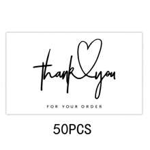 TYFYO 50pcs/Pack Thank You For Supporting My Business Cards, 6 Styles-2" X 3.5" Small Customer Appreciation Card For Shop, Online Retailers, Business Supplies And Local Storese, Back To School Valentine Day - White - View 11