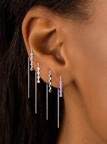A Pair Of S925 Sterling Silver Earrings Tassel Earrings Earrings Ear Buckles Daily Wear Women Jewelry Gift