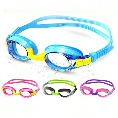 1pc Comfortable Swimming Goggles For Boys/Girls, Frame Waterproof Anti-Fog Swim Goggles With Silicone Strap For Age 4-16