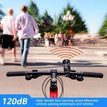1pc 120dB Electric Bicycle Bell, Waterproof Safety Warning Horn Suitable For Handlebar - Multicolor - View 3