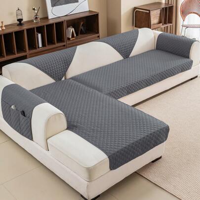 1pc Solid Plaid Water-Resistant Anti-Slip Washable Thin Pet Blanket, Suitable For Small, Medium And Large Cats And Dogs - For Pet Sofa Use All Seasons (Armrest And Backrest Sold Separately, Sold By Piece)