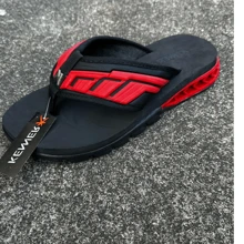 KNR Eliti L7nnon Flip Flops For Men And Women From 33 To 44 - đen/đỏ - Xem 2