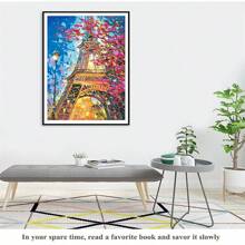 LaoJieYuan 2025 New Style Landscape Flowe Eiffel Tower DIY 11CT Embroidery Cross Stitch Kits Craft Needlework Set Printed Canvas Dropshipping