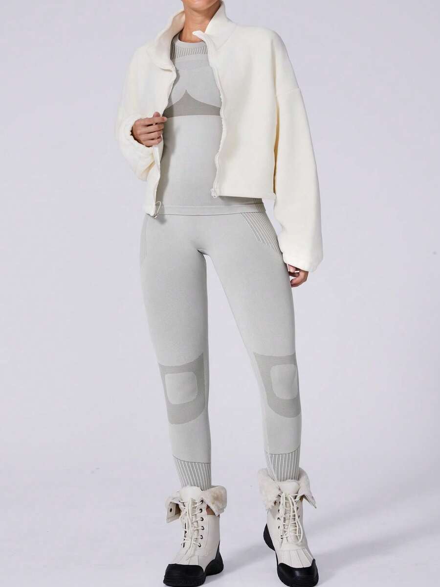 Women Crew Neck Thermal Ski Base Layer Set, Winter Long Johns Top