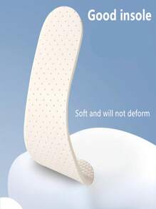 1pair Children's Latex Insoles With Antibacterial And Deodorizing Properties, High Elasticity And Shock Absorption, Comfortable And Breathable, White Shoes With Full Padding For Babies