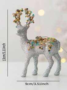 1pc Christmas Reindeer Decoration Ornament, Tree Decor Hanging Pendant, Home Tabletop Decoration, Christmas Holiday Decor,Christmas - Multicolor - View 3