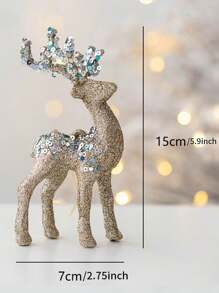 1pc Christmas Reindeer Decoration Ornament, Tree Decor Hanging Pendant, Home Tabletop Decoration, Christmas Holiday Decor,Christmas - Multicolor - View 2