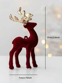1pc Christmas Reindeer Decoration Ornament, Tree Decor Hanging Pendant, Home Tabletop Decoration, Christmas Holiday Decor,Christmas - Multicolor - View 5