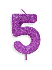 1 pieza Decoración numérica 0-9 para decoración de pastel de fiesta de cumpleaños - Morado - Ver 7